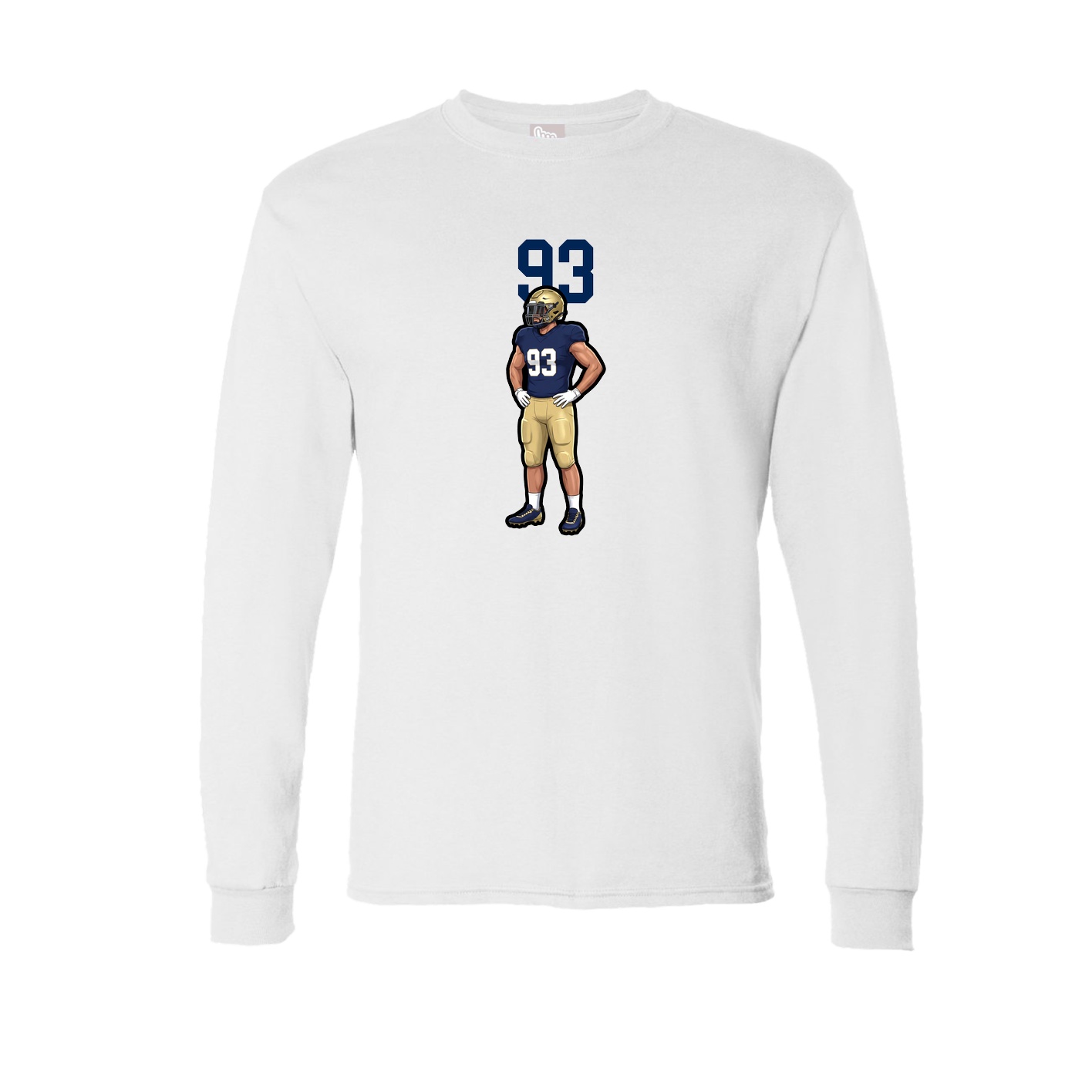 Long Sleeve Tee — Number Top in White