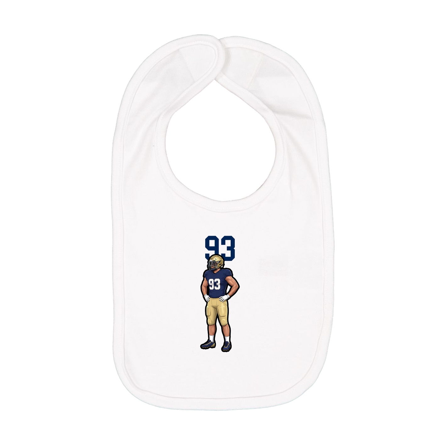 Infant Bib — Number Top in White