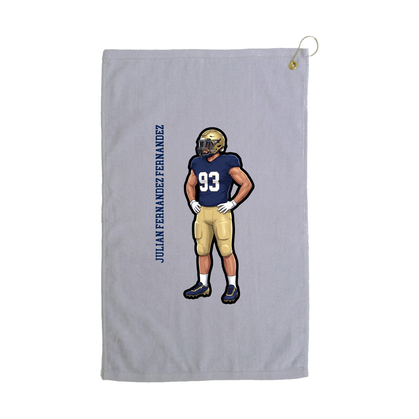 Golf Towel — Name Vertical in Grey
