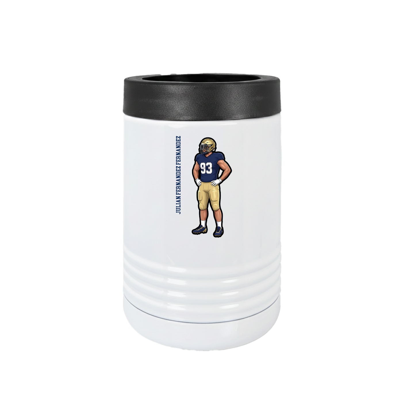 Beverage Holder — Name Vertical in White