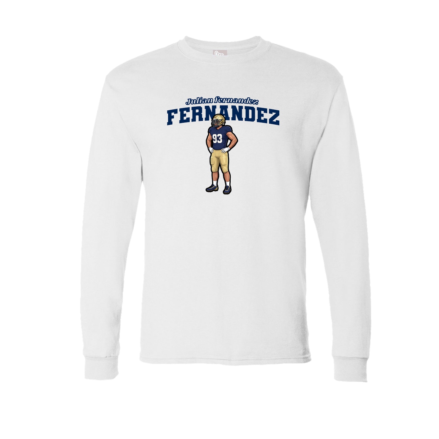 Long Sleeve Tee — Name Arch in White