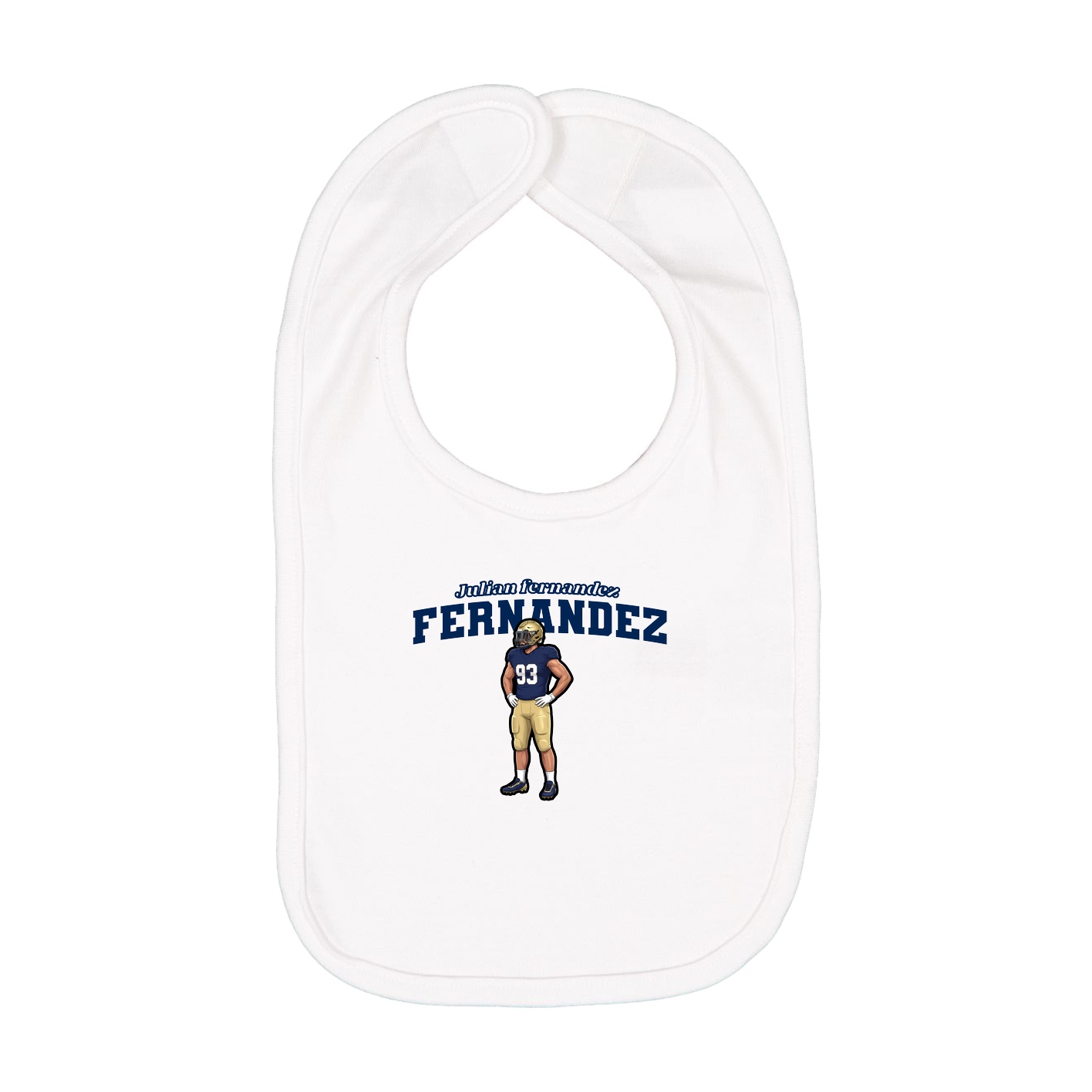 Infant Bib — Name Arch in White
