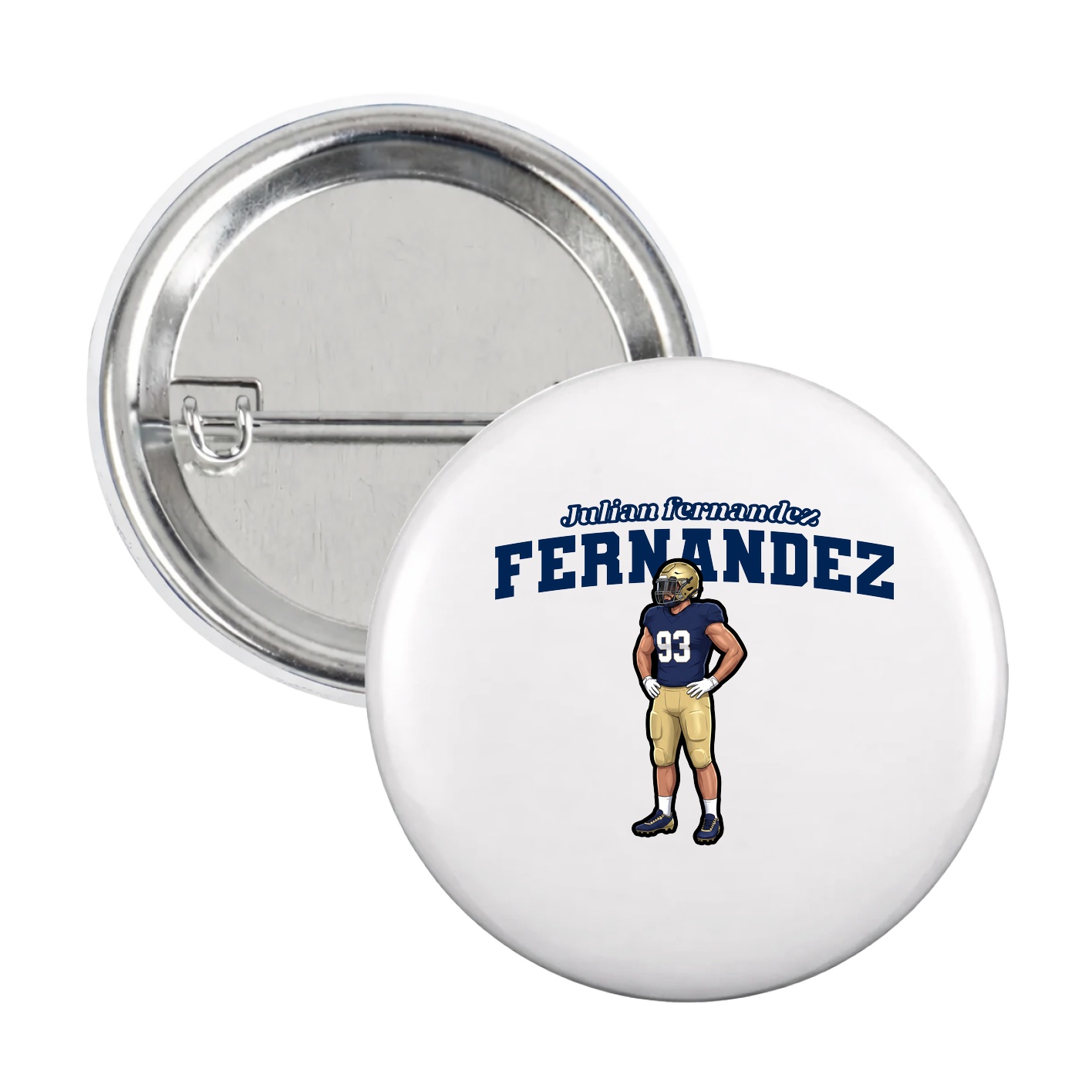 Game Day Button — Name Arch in White