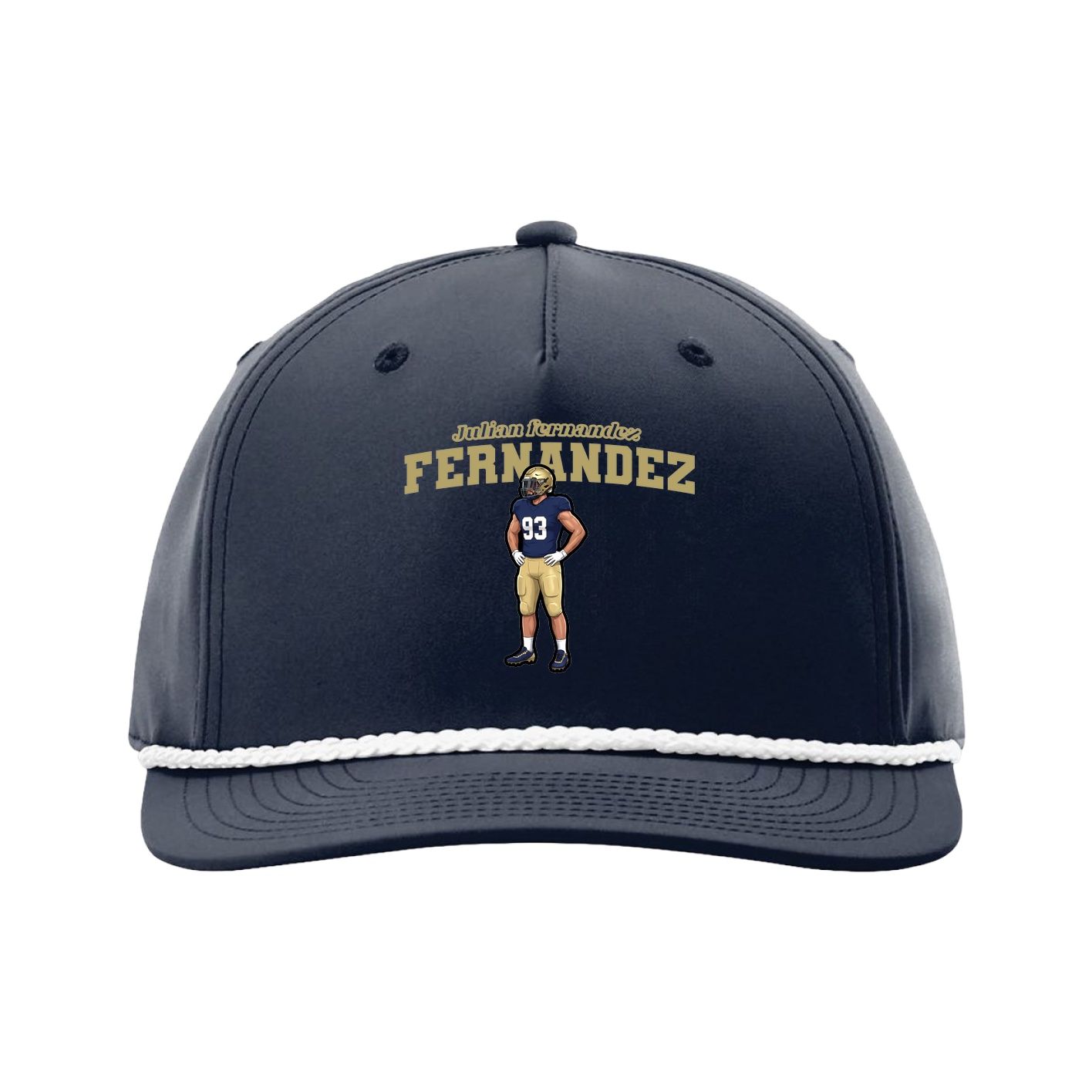 Five-Panel Classic Rope Cap — Name Arch in Navy