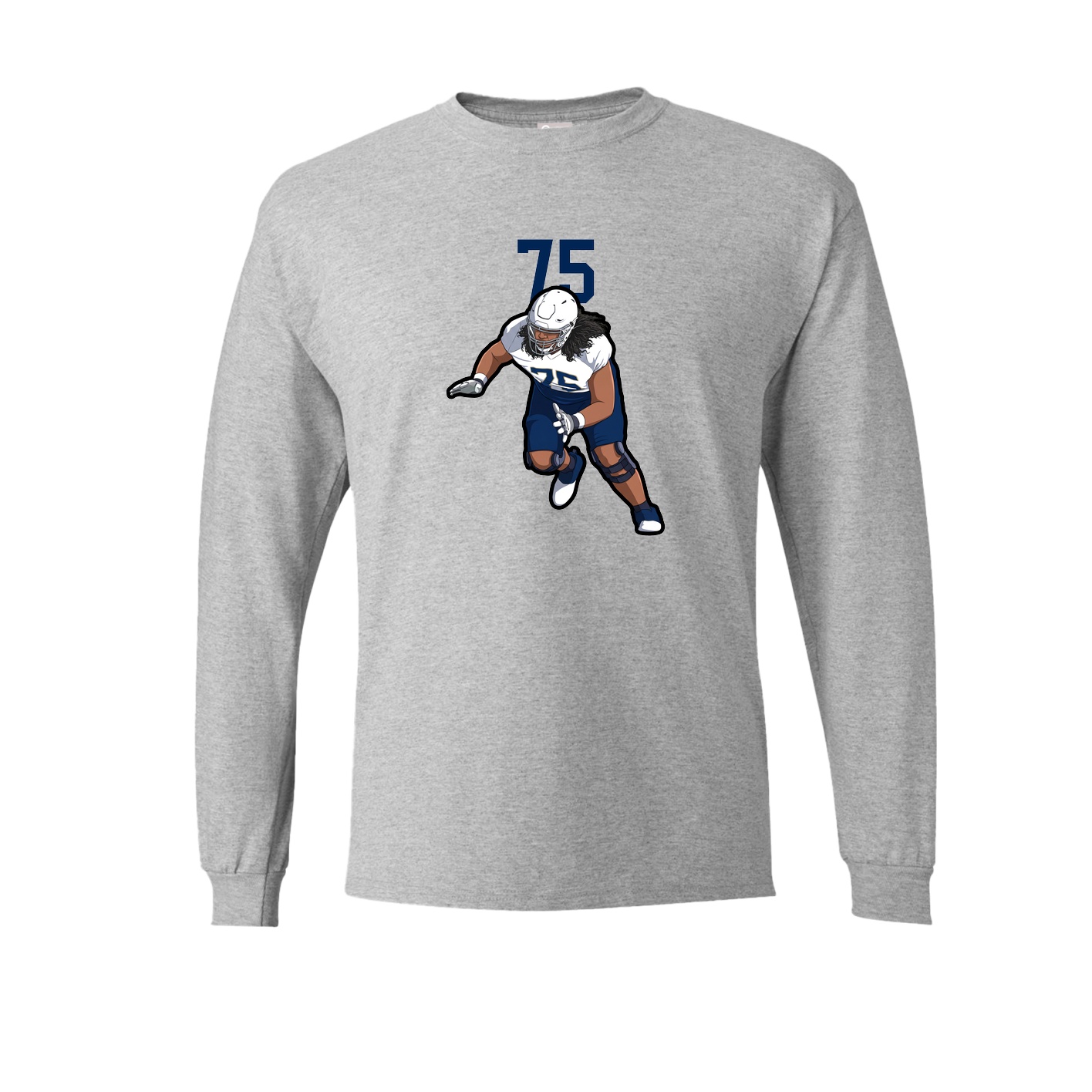 Long Sleeve Tee — Number Top in Grey