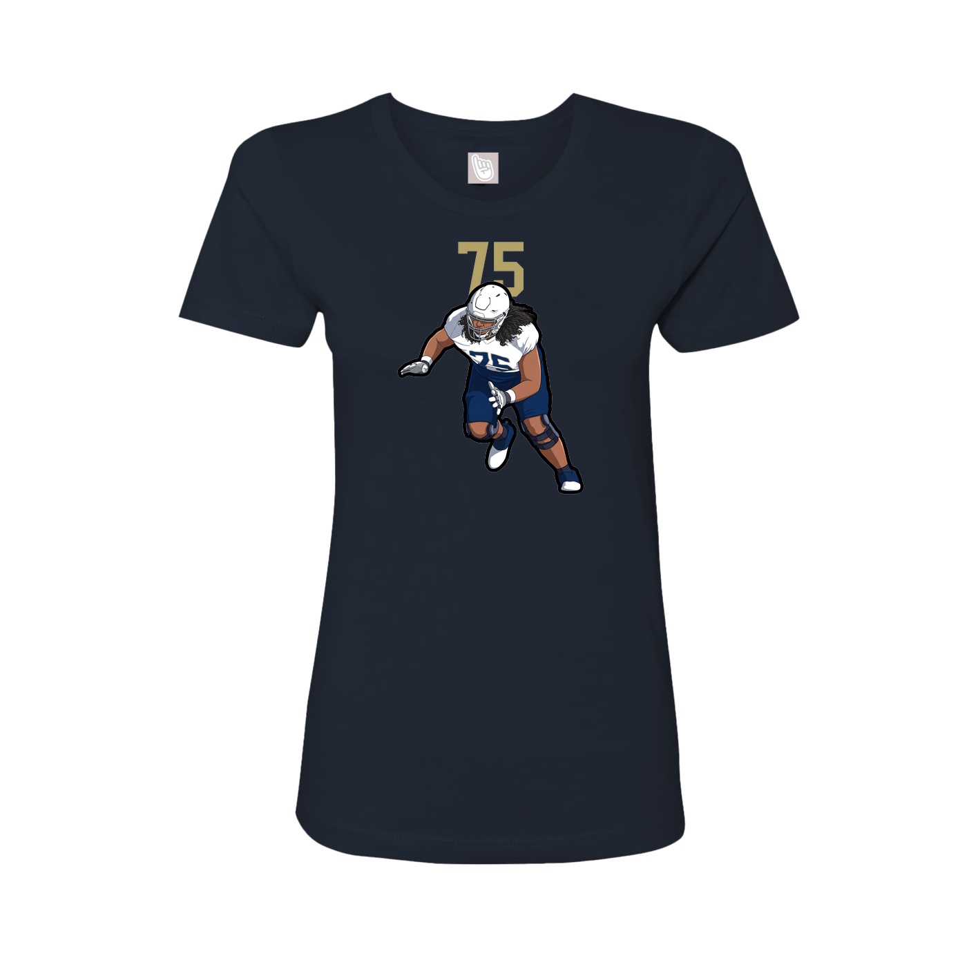 Fitted Women's Tee — Number Top in Navy