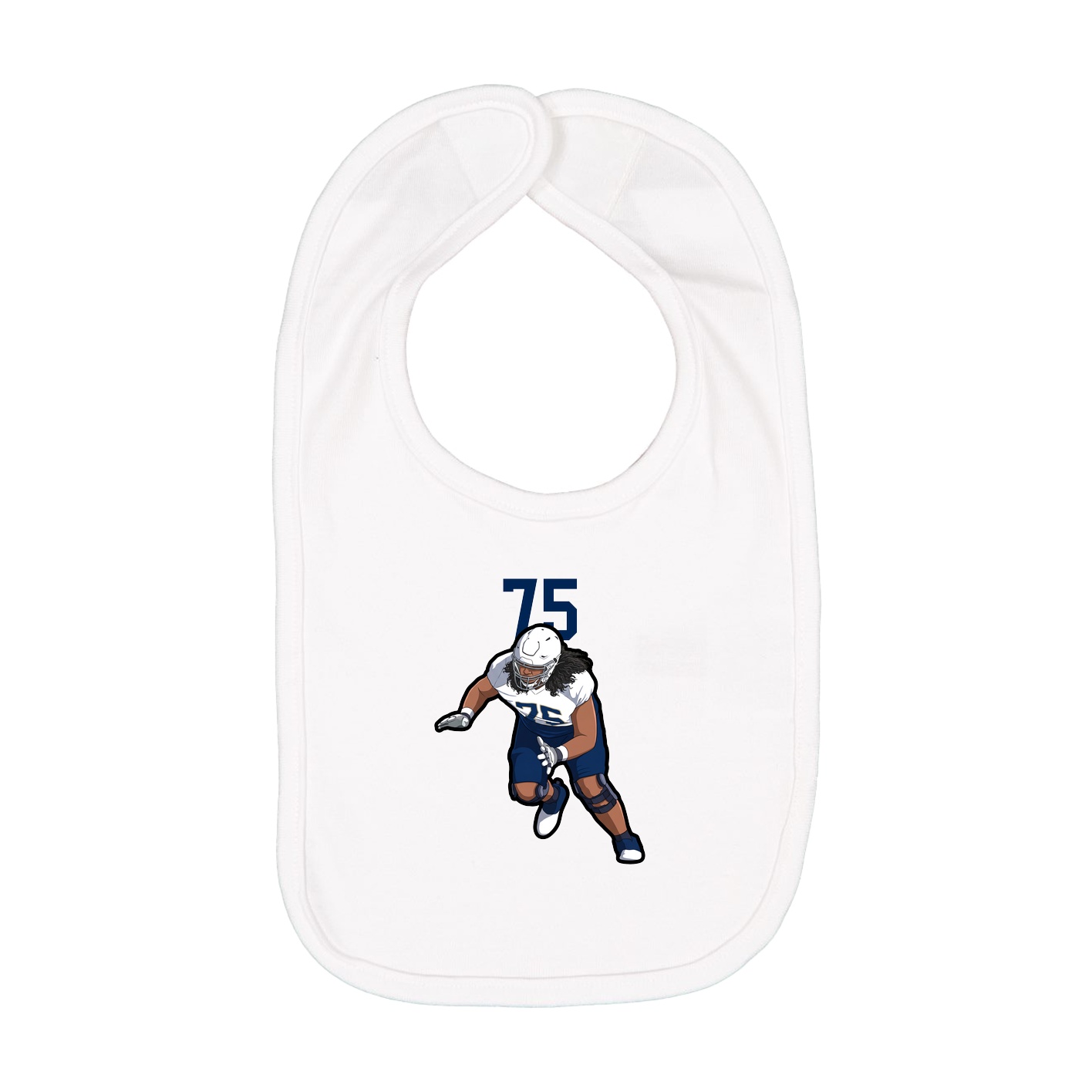 Infant Bib — Number Top in White