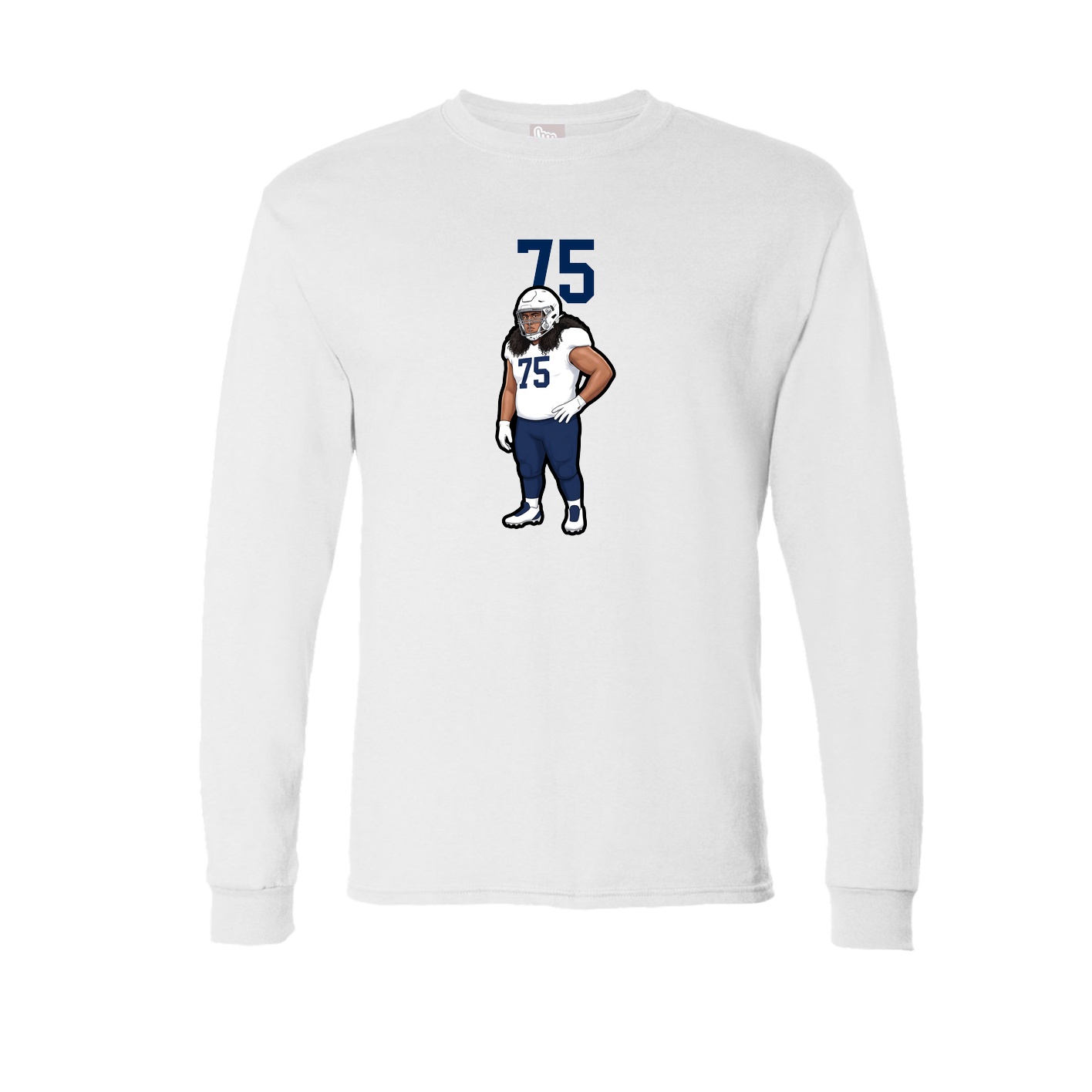 Long Sleeve Tee — Number Top in White