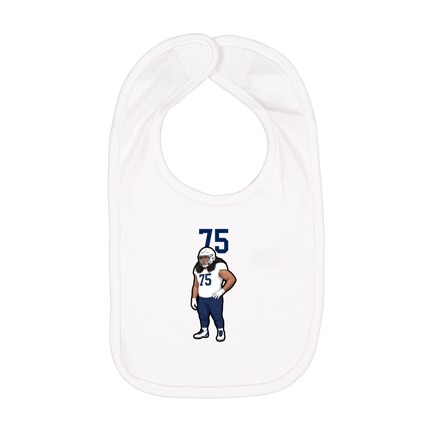Infant Bib — Number Top in White
