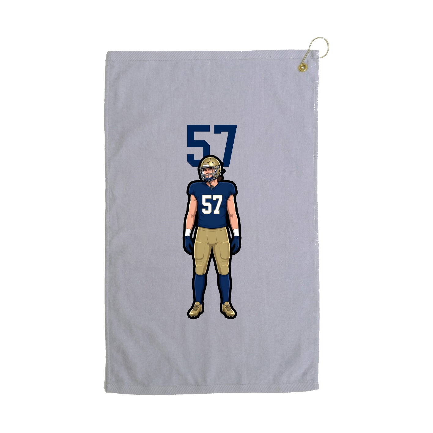 Golf Towel — Number Top in Grey