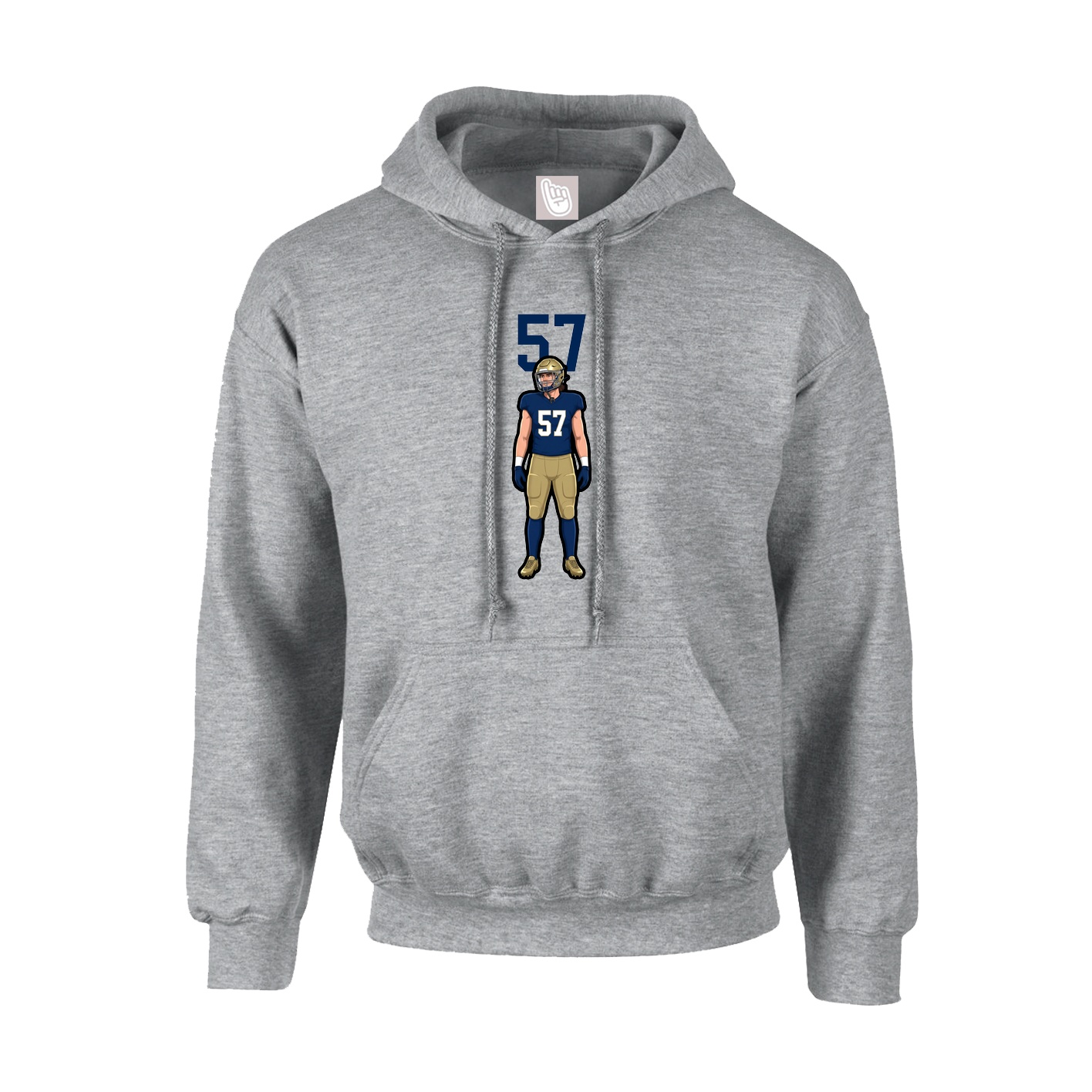 Youth Hoodie — Number Top in Grey