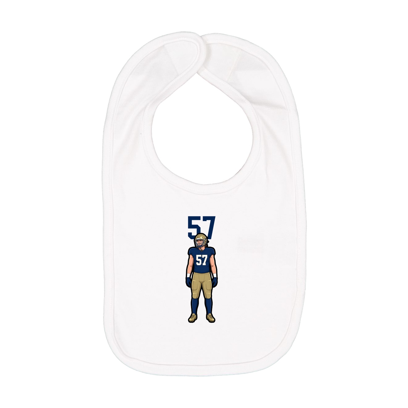 Infant Bib — Number Top in White