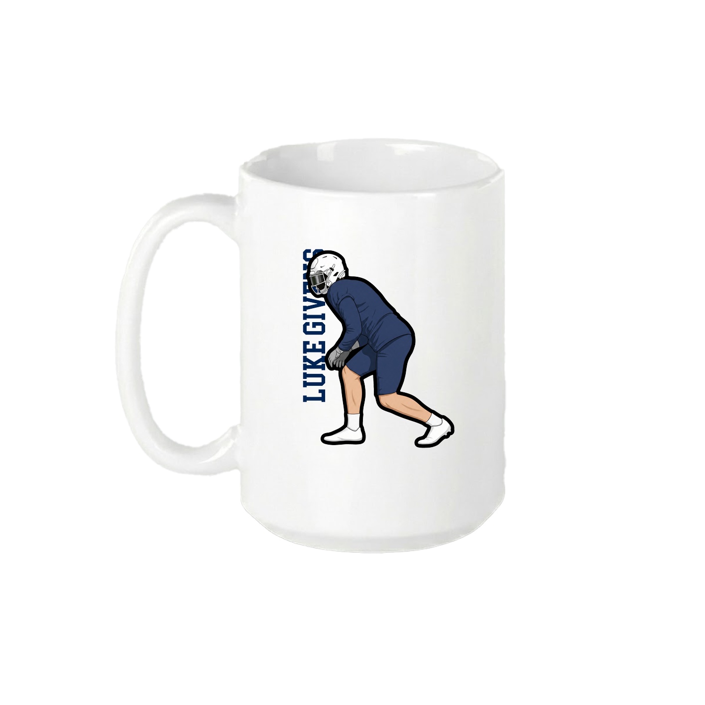 15oz Coffee Mug — Name Vertical in White
