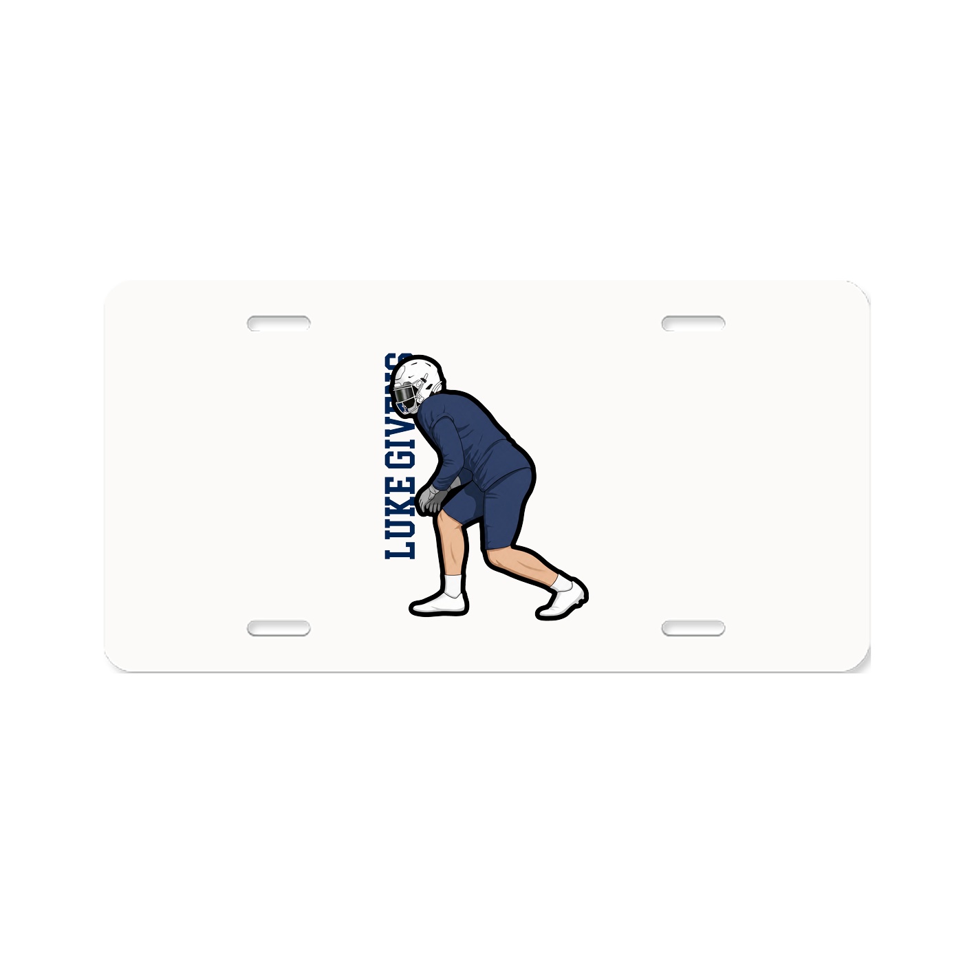 License Plate — Name Vertical in Classic