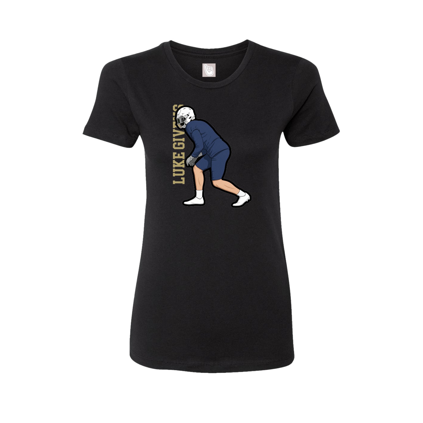 Fitted Women's Tee — Name Vertical in Black