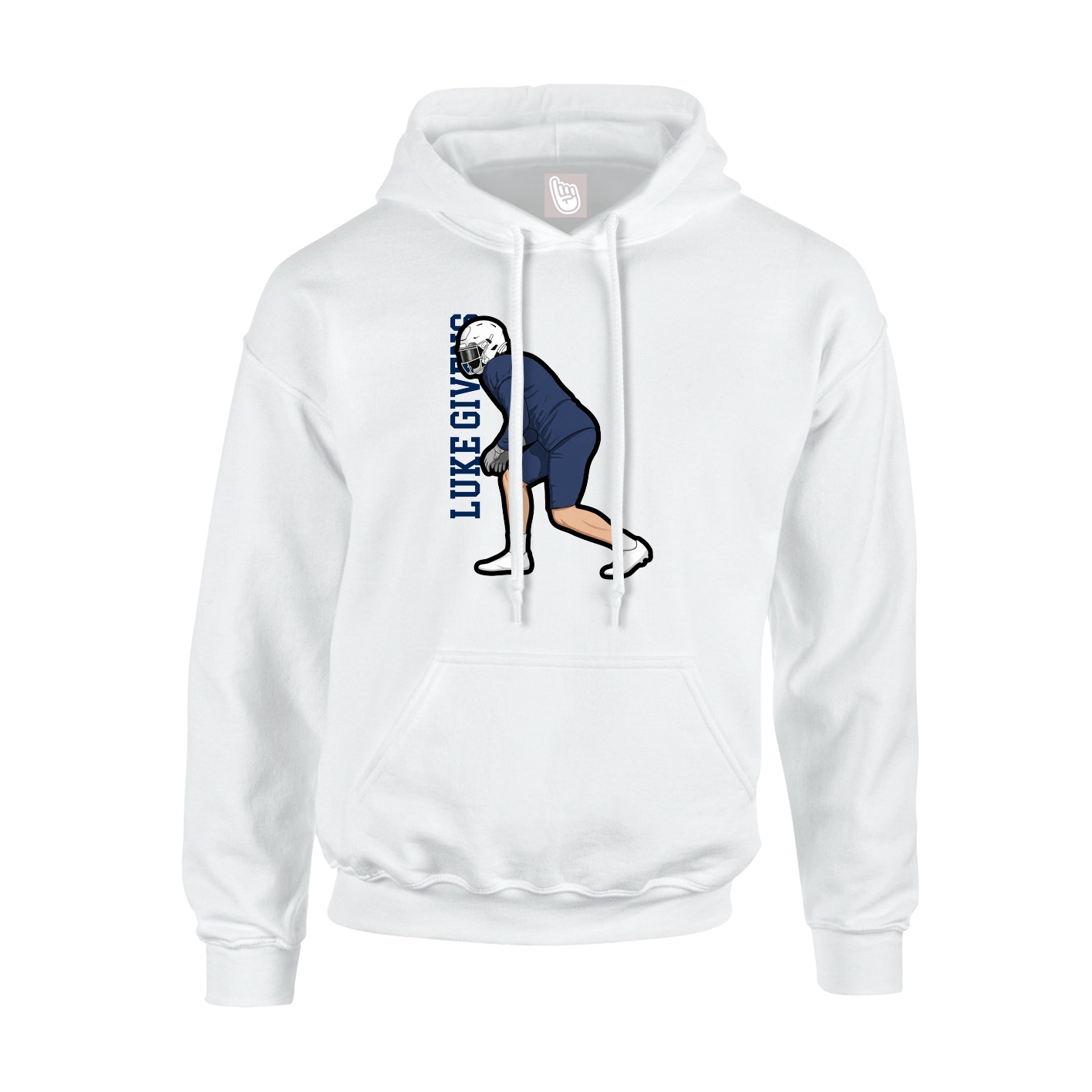 Youth Hoodie — Name Vertical in White