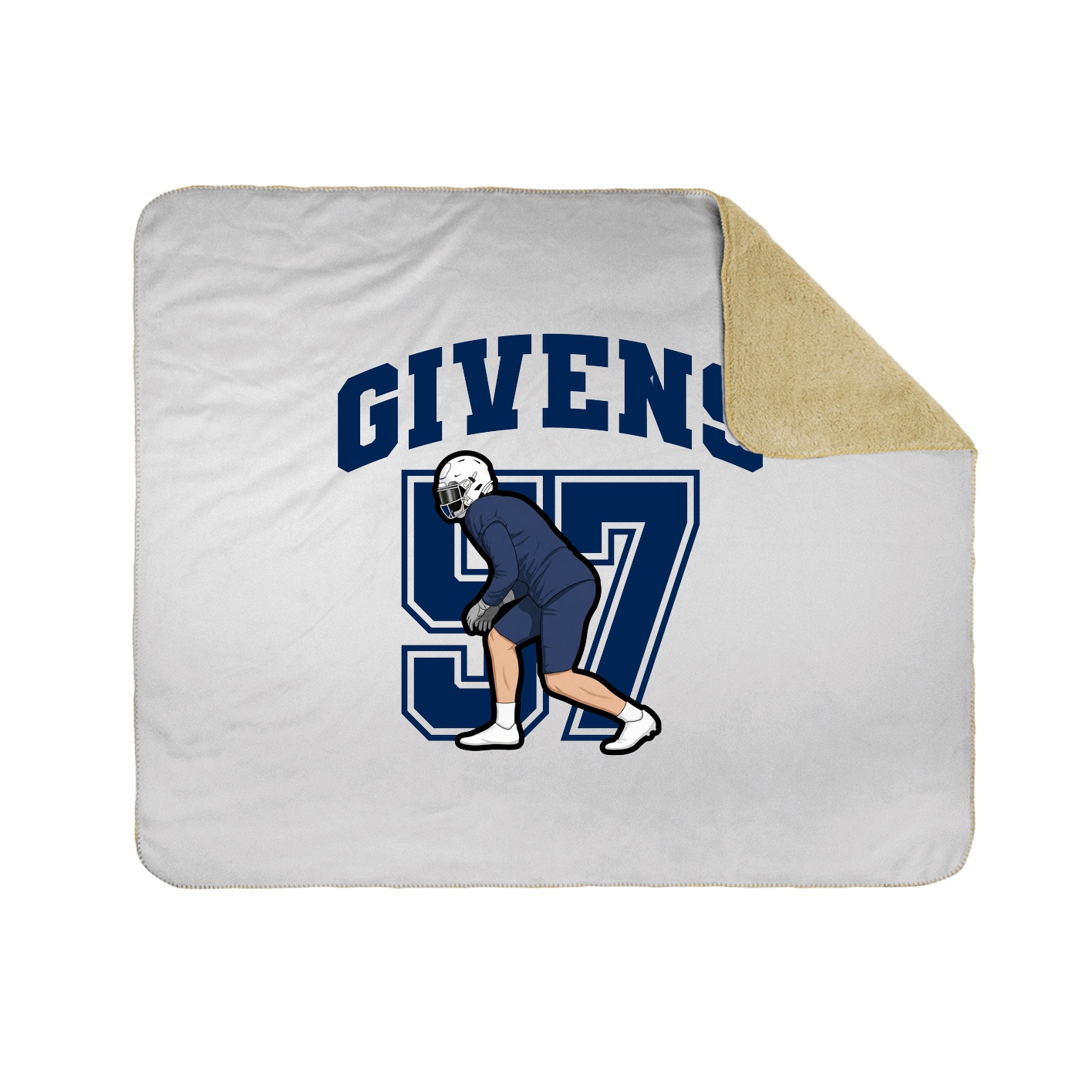 Throw Blanket — Number in White