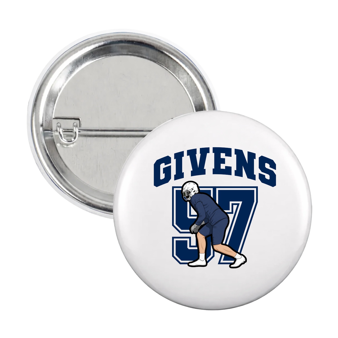 Game Day Button — Number in White