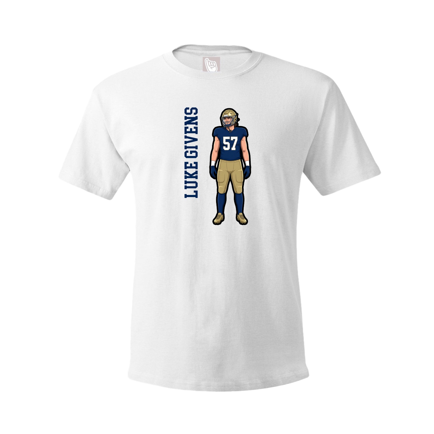 Youth Tee — Name Vertical in White