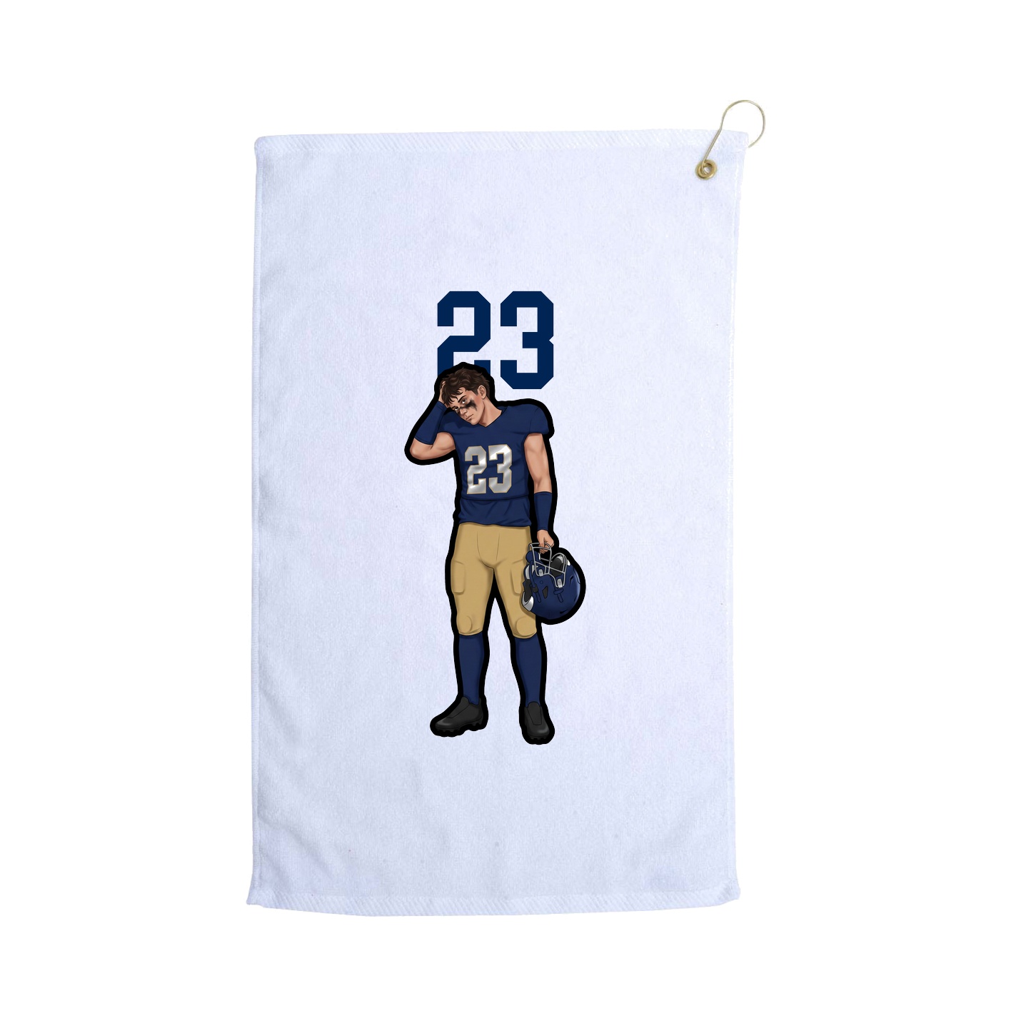Golf Towel — Number Top in White