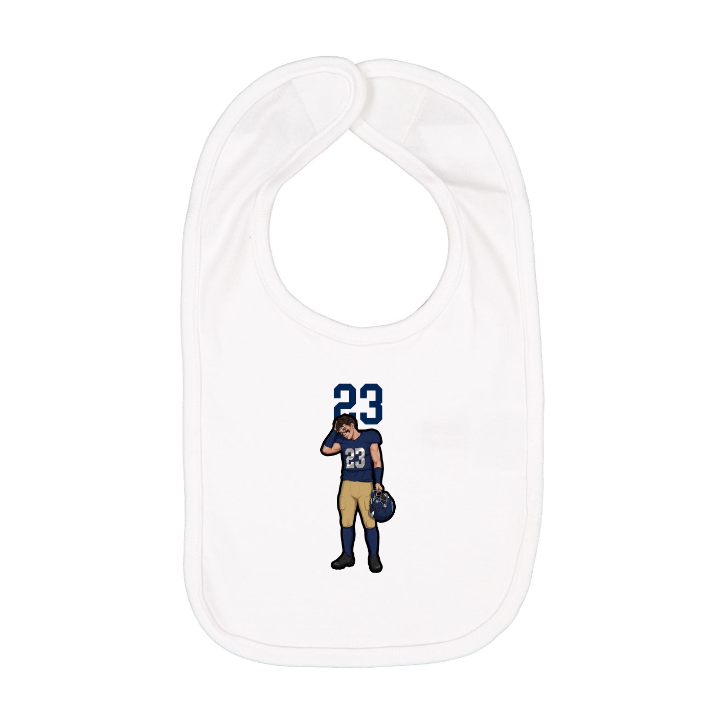 Infant Bib — Number Top in White