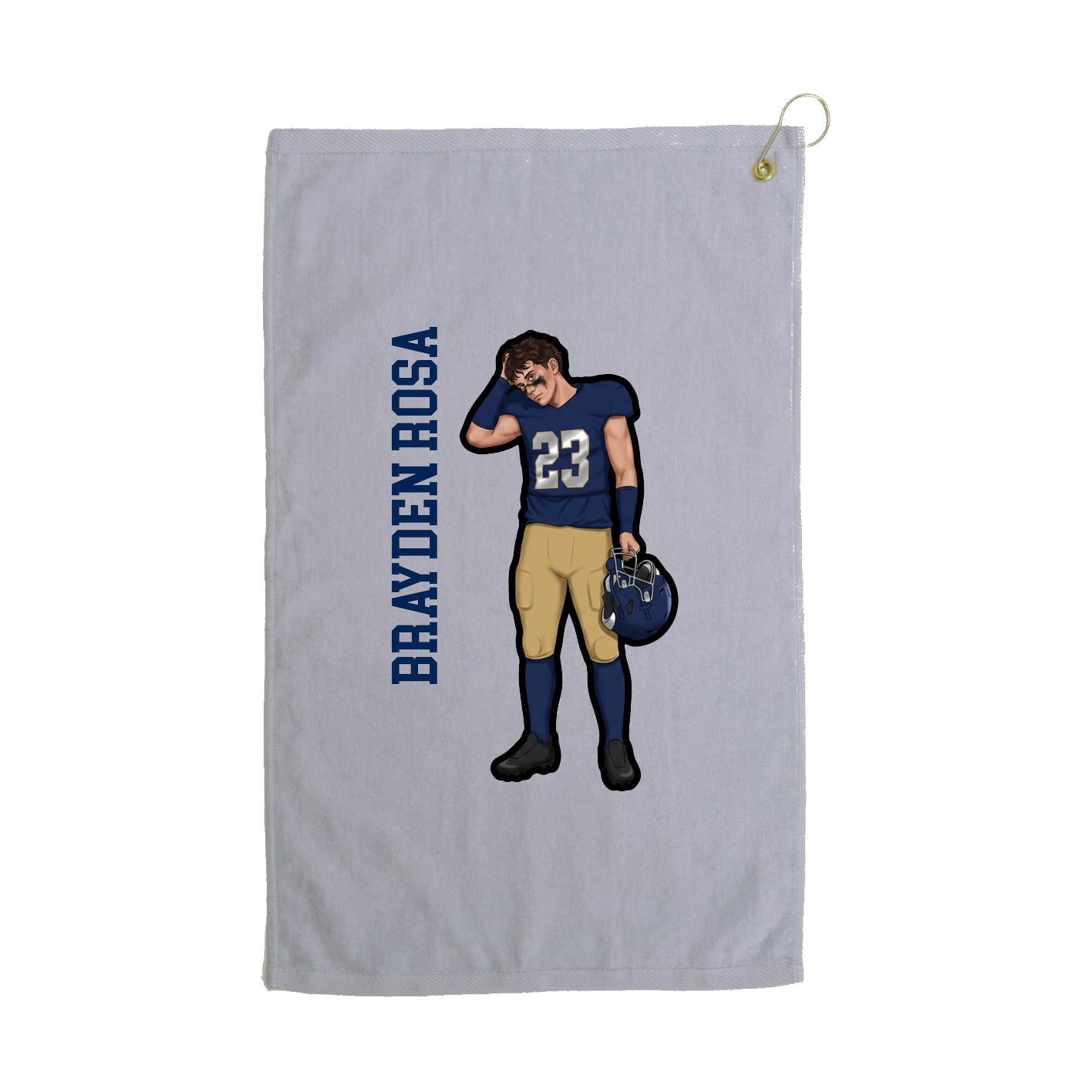 Golf Towel — Name Vertical in Grey