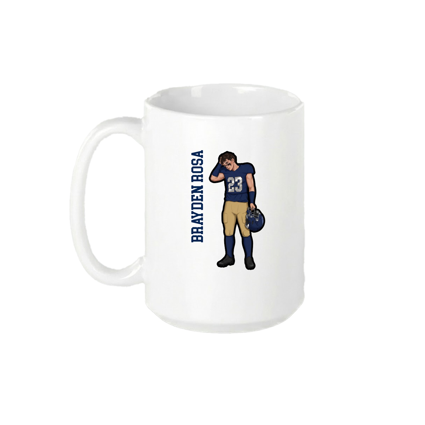15oz Coffee Mug — Name Vertical in White