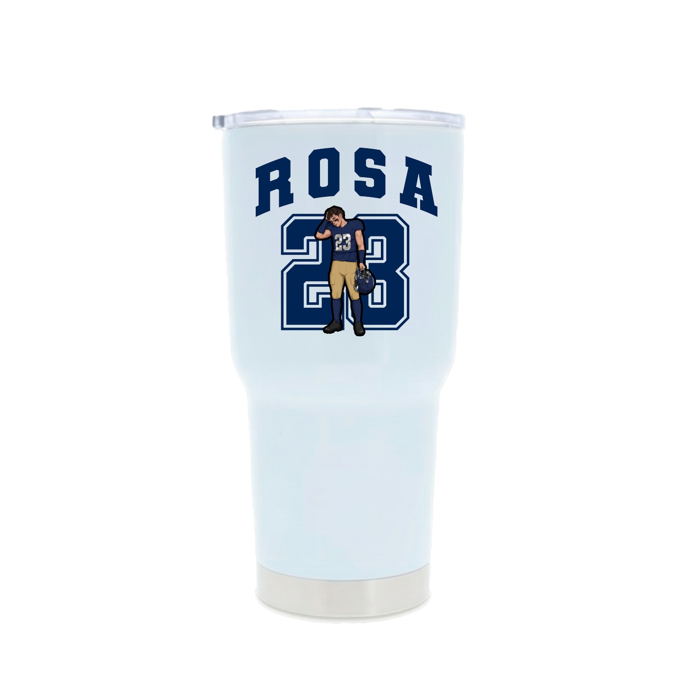 30oz Stainless Steel Tumbler — Number in White