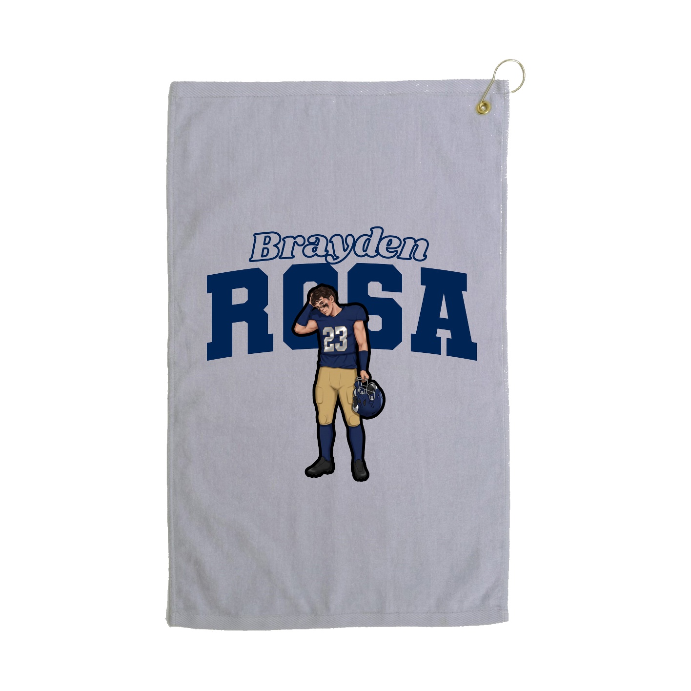 Golf Towel — Name Arch in Grey