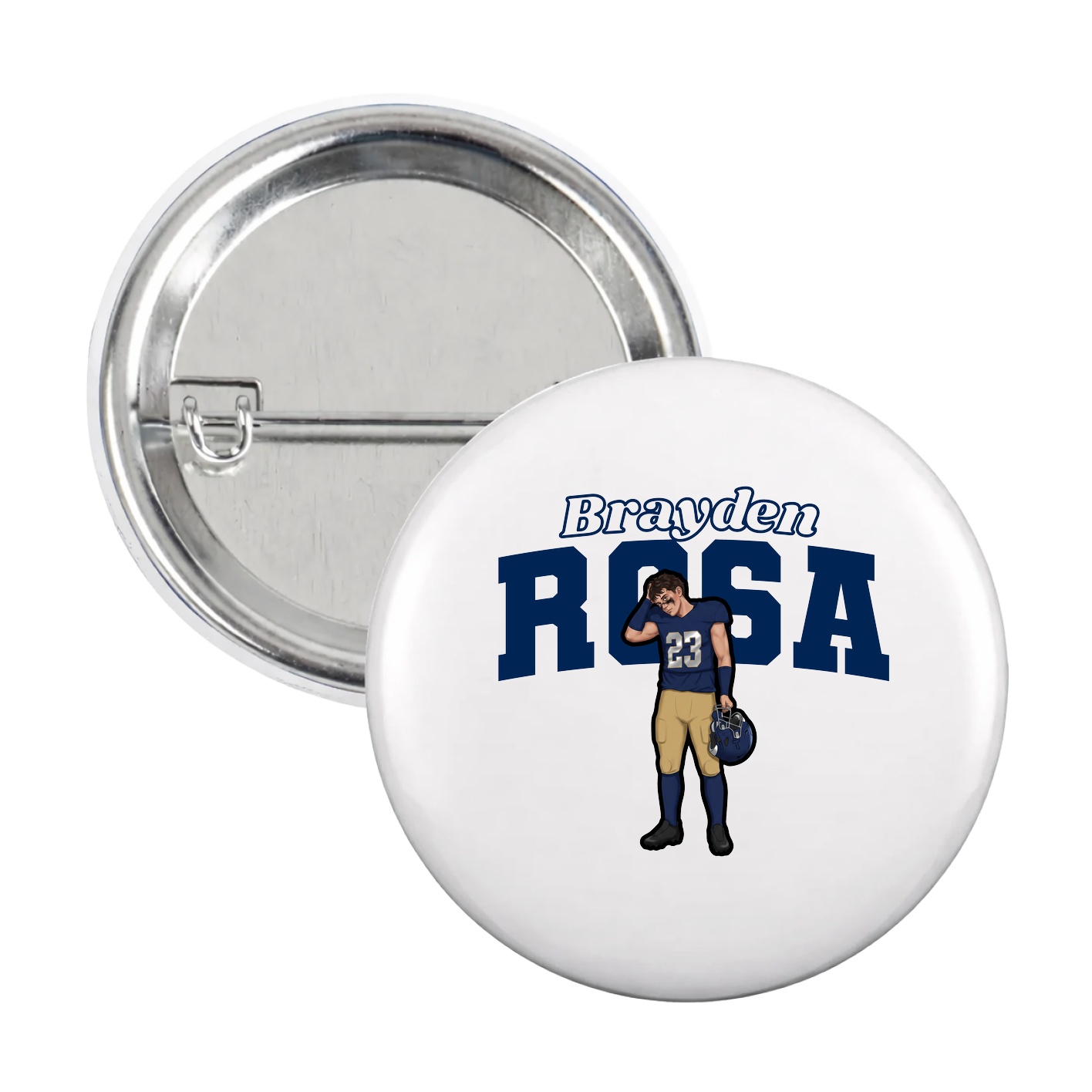 Game Day Button — Name Arch in White