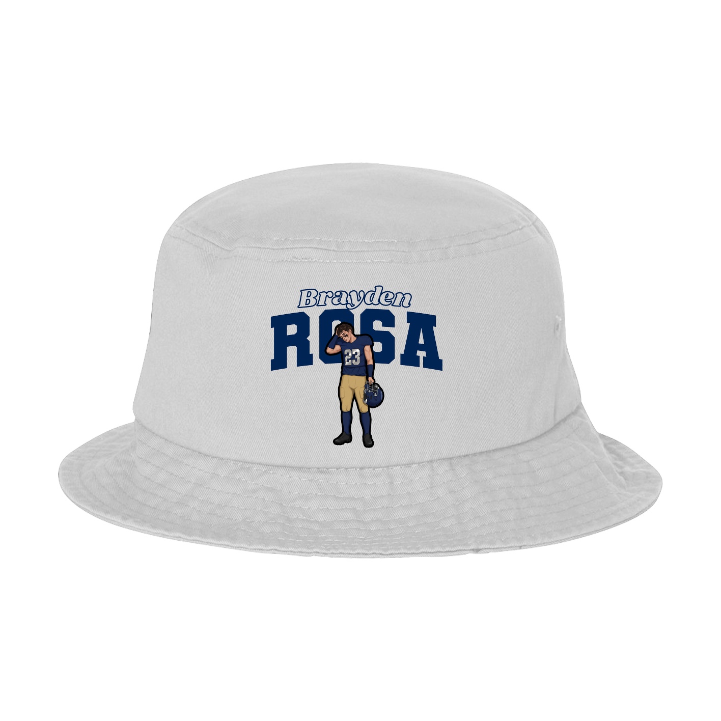 Bucket Cap — Name Arch in White