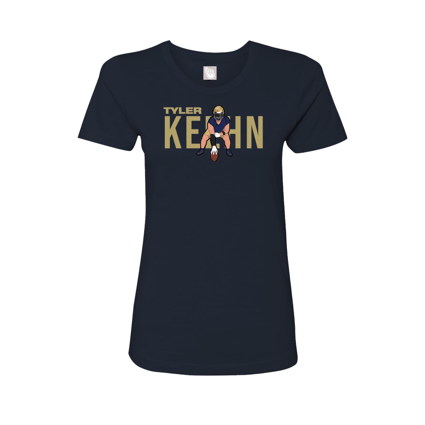 Fitted Women's Tee — Player Name in Navy