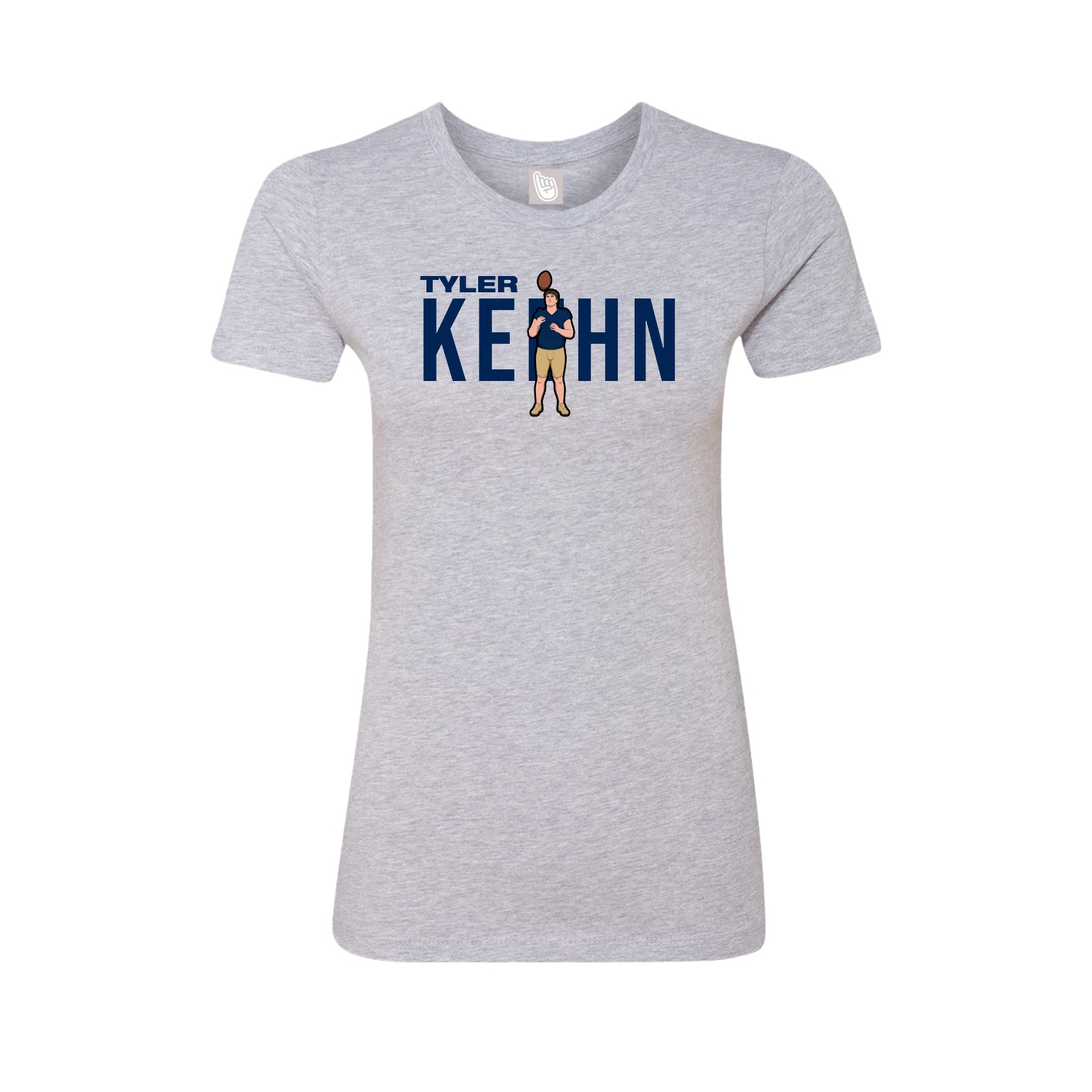 Fitted Women's Tee — Player Name in Grey
