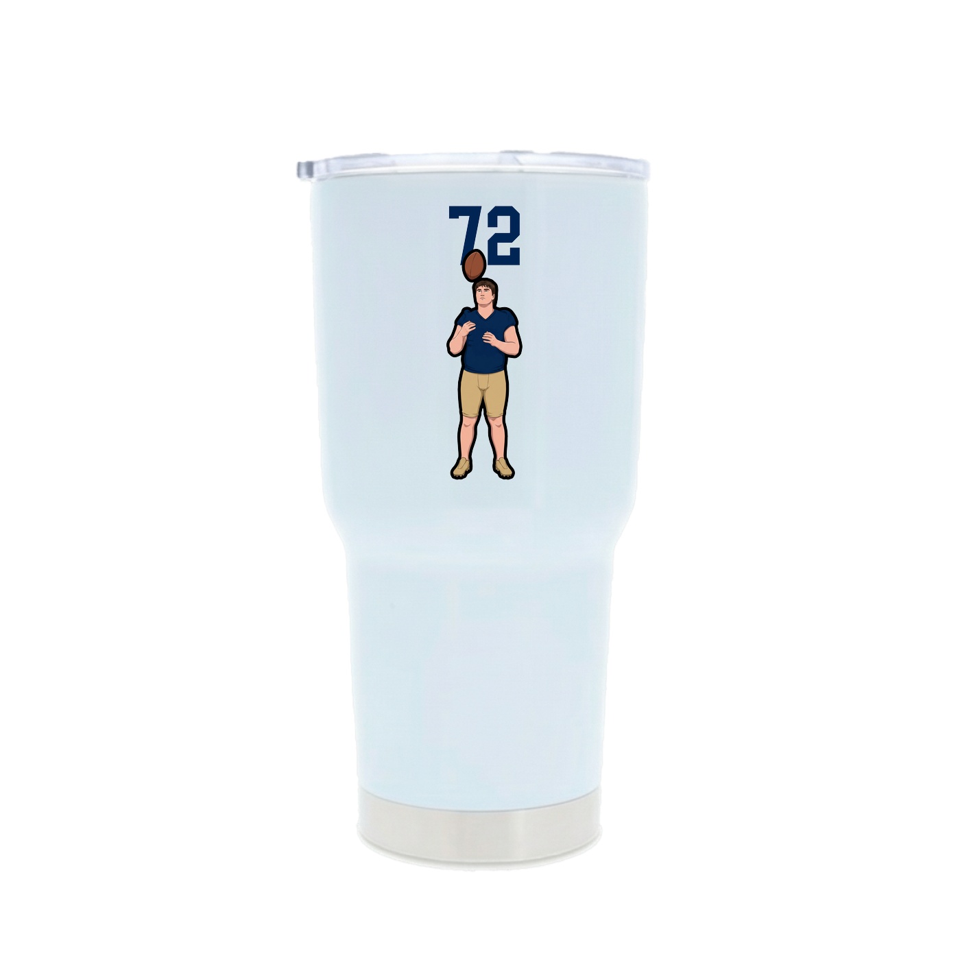 30oz Stainless Steel Tumbler — Number Top in White