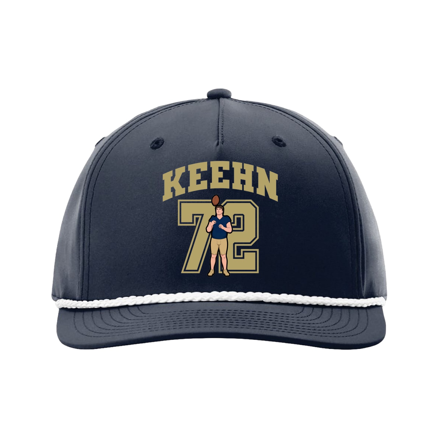 Five-Panel Classic Rope Cap — Number in Navy