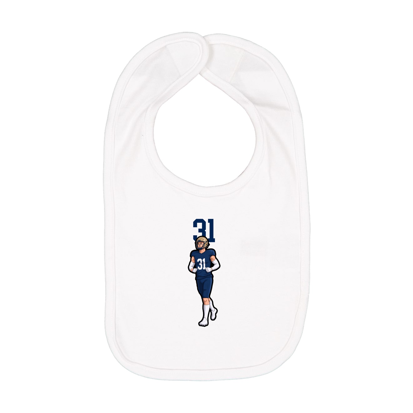 Infant Bib — Number Top in White