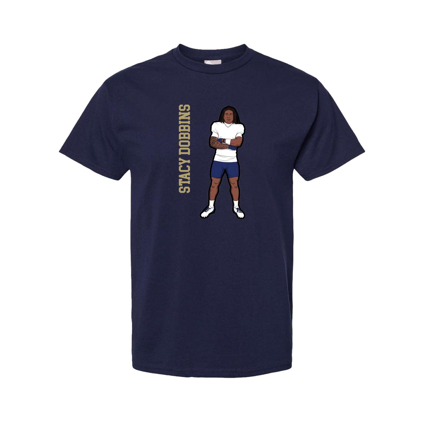 Tee — Name Vertical in Navy