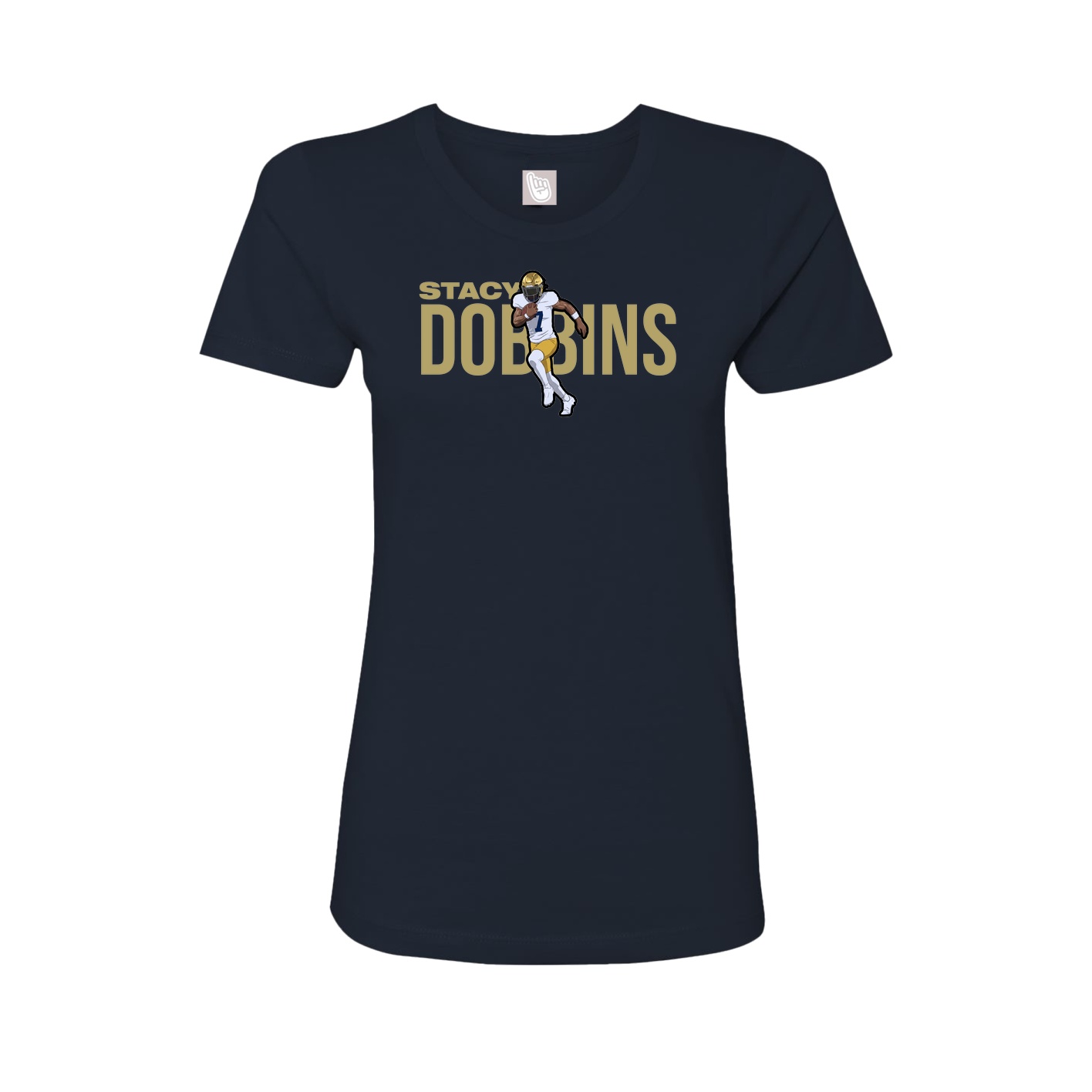 Fitted Women's Tee — Player Name in Navy