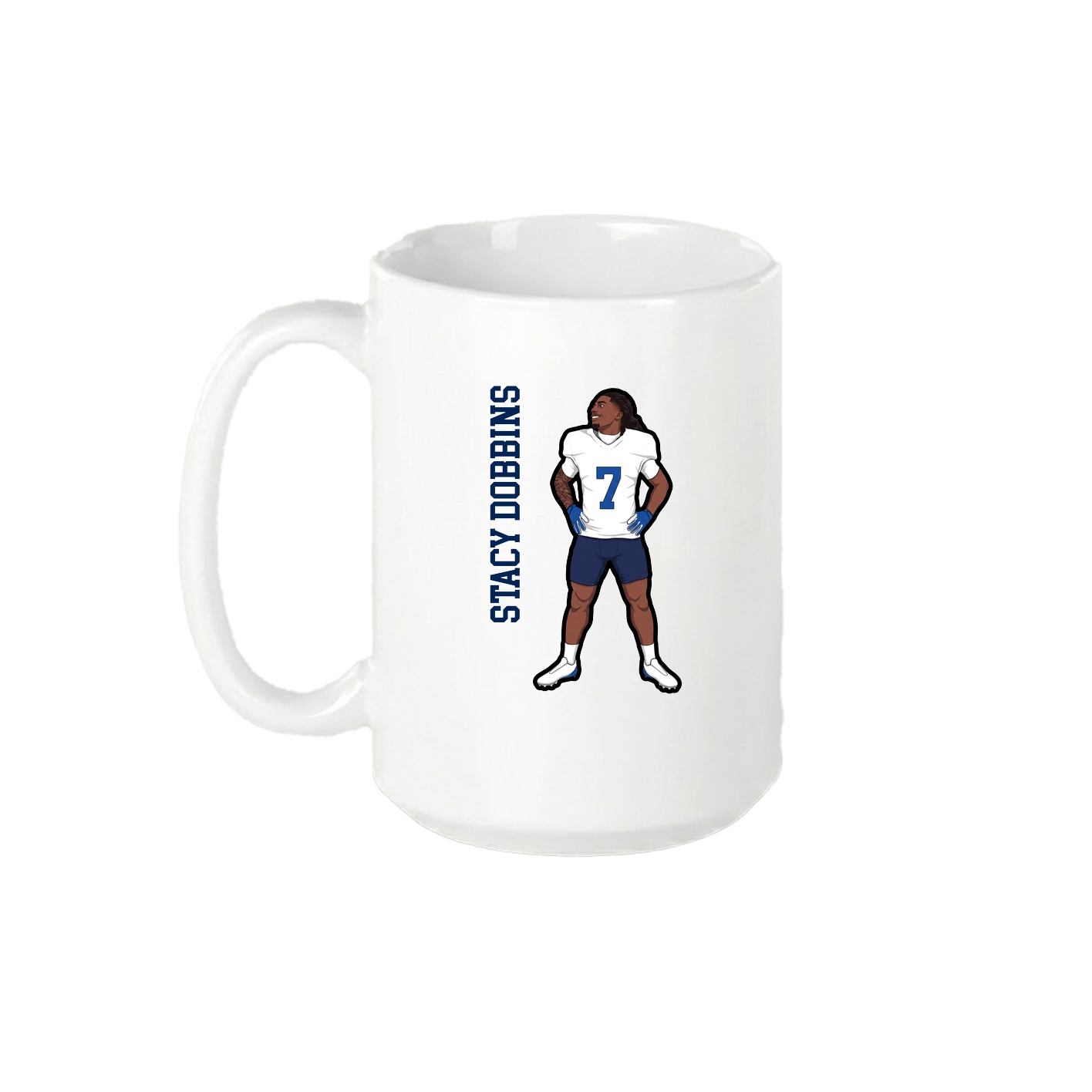 15oz Coffee Mug — Name Vertical in White