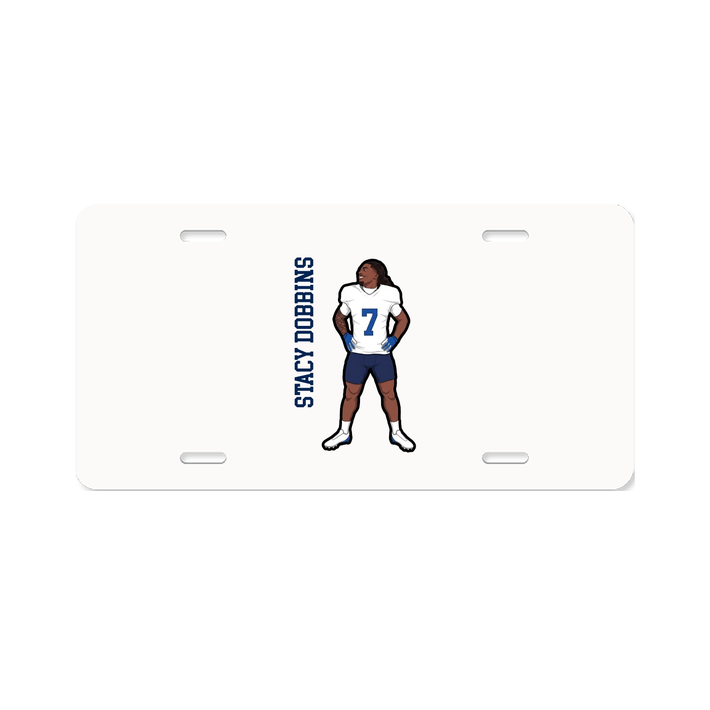 License Plate — Name Vertical in Classic