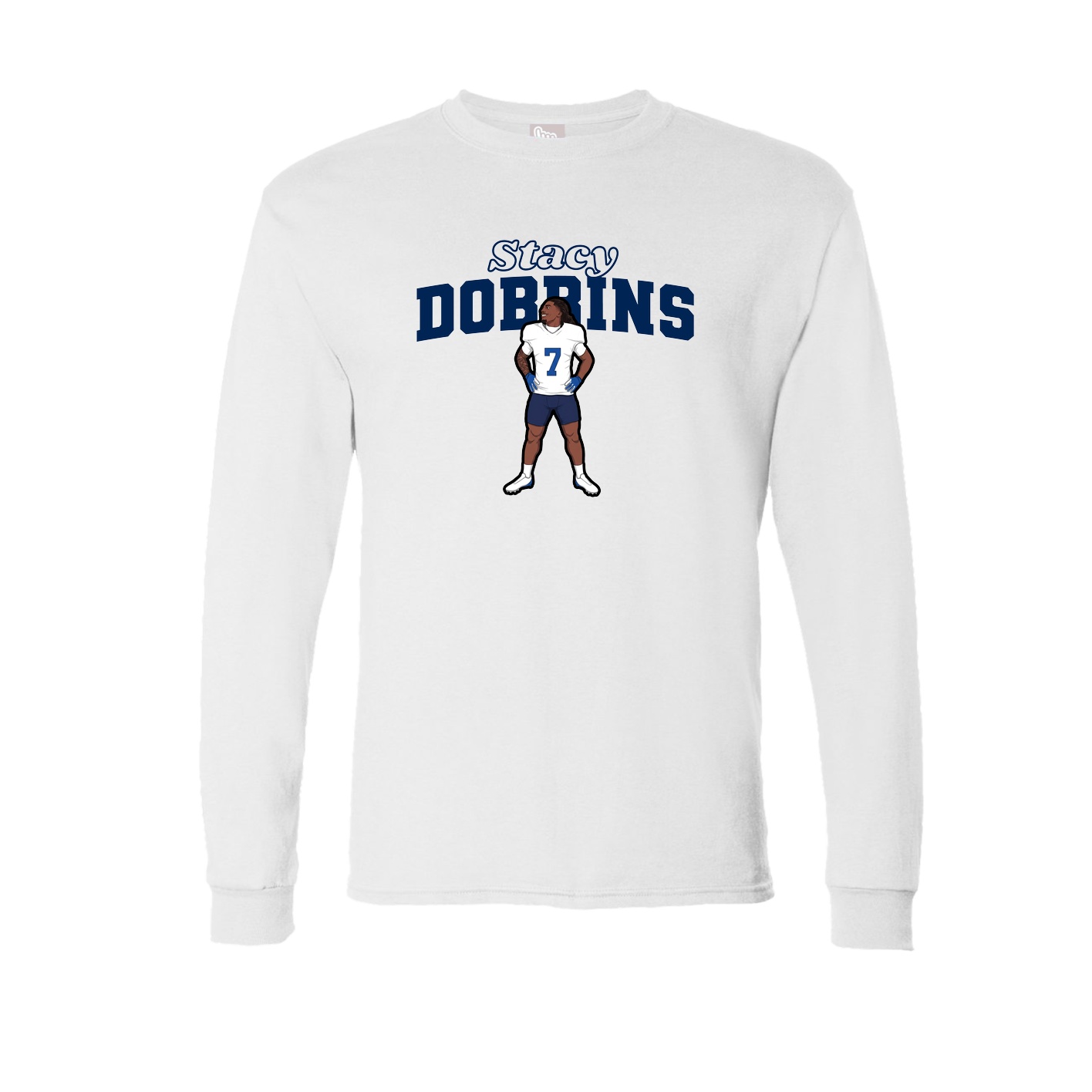 Long Sleeve Tee — Name Arch in White