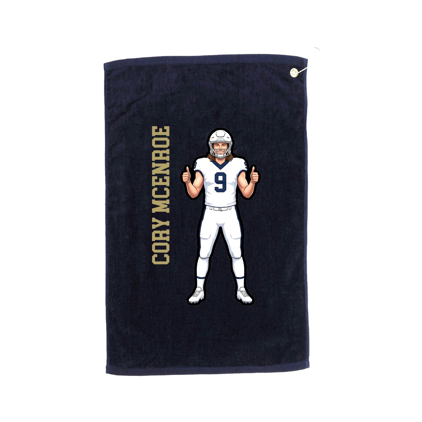 Golf Towel — Name Vertical in Navy