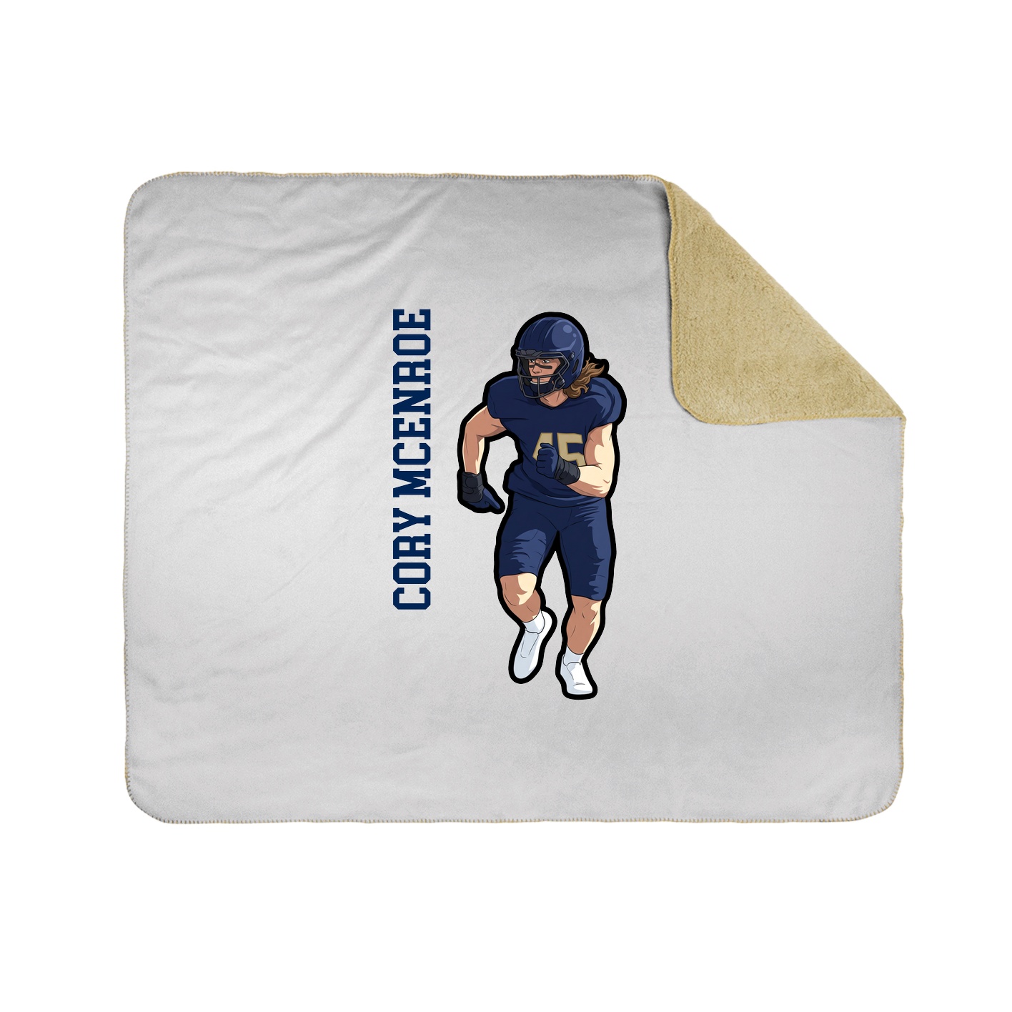 Throw Blanket — Name Vertical in White