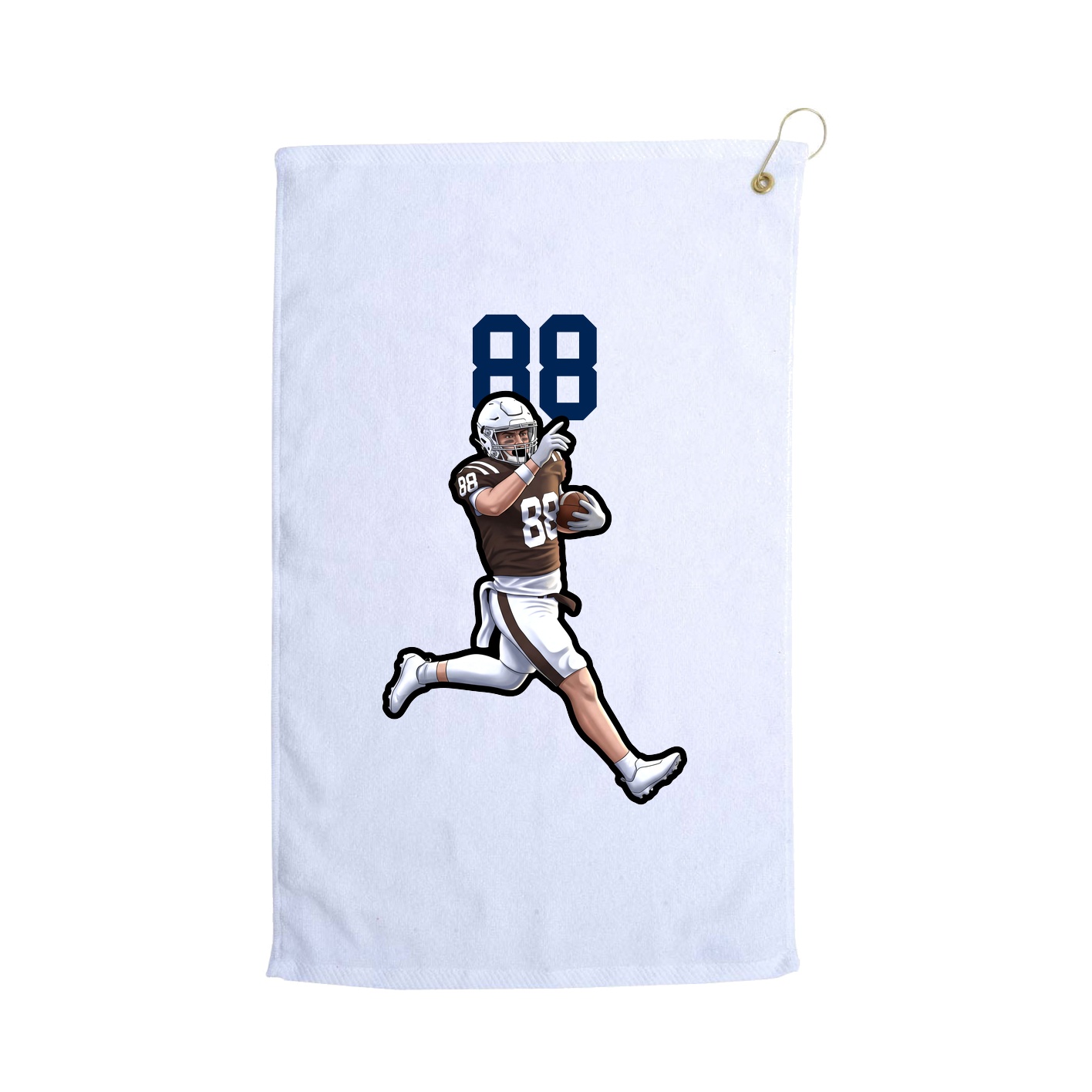 Golf Towel — Number Top in White