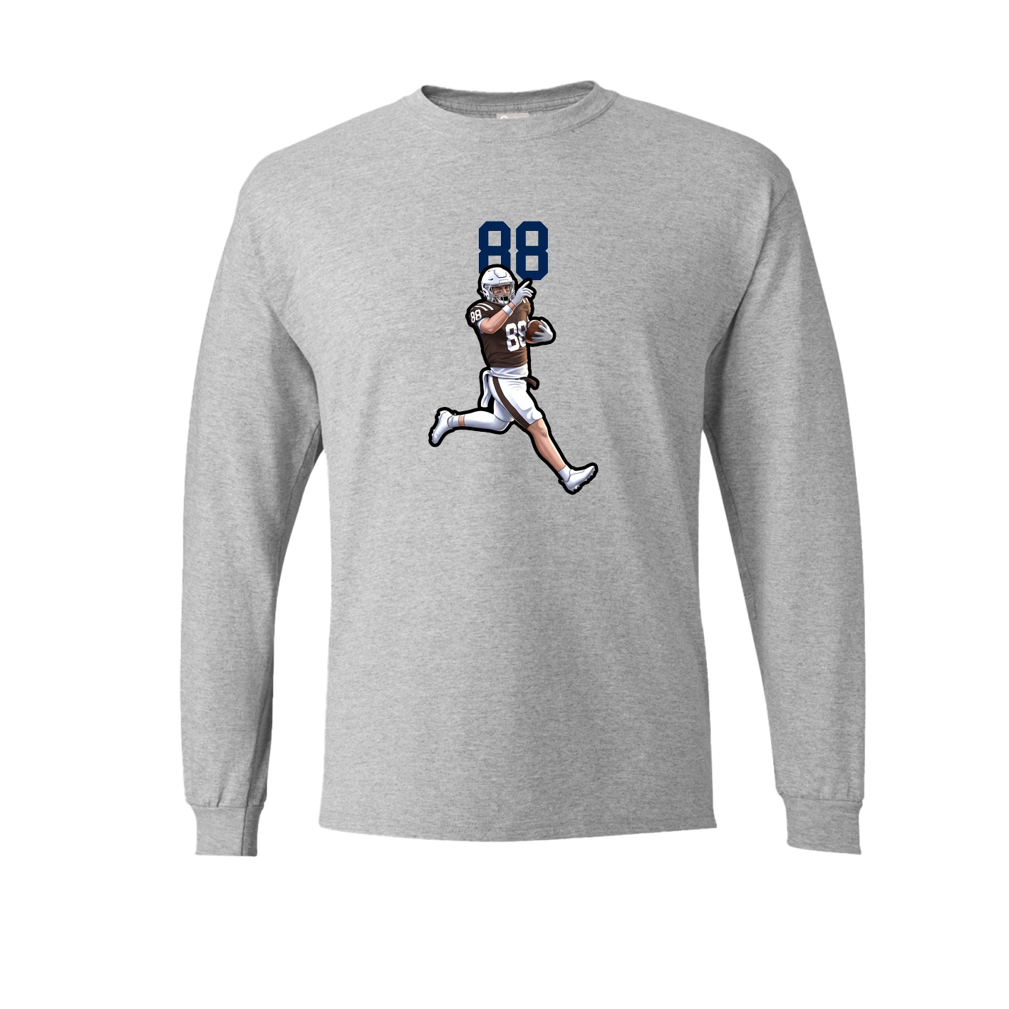 Long Sleeve Tee — Number Top in Grey