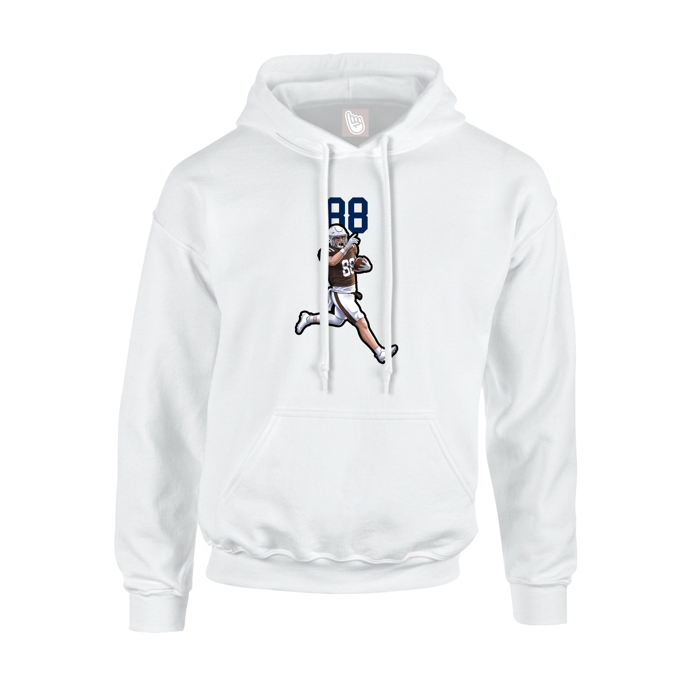 Youth Hoodie — Number Top in White