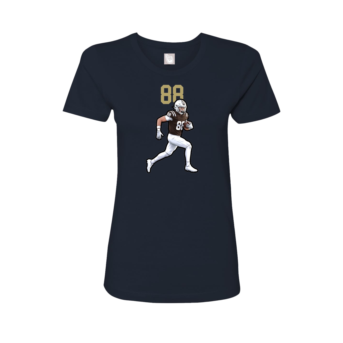 Fitted Women's Tee — Number Top in Navy