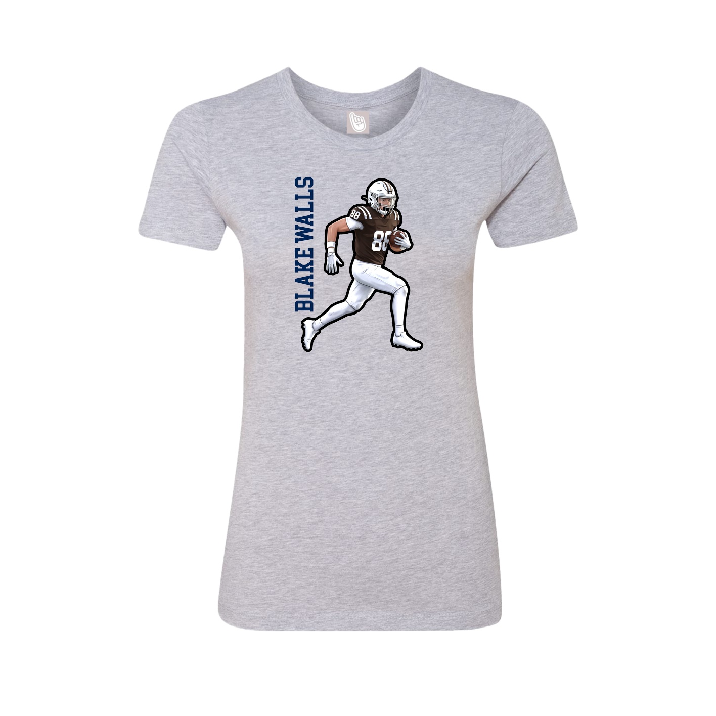 Fitted Women's Tee — Name Vertical in Grey
