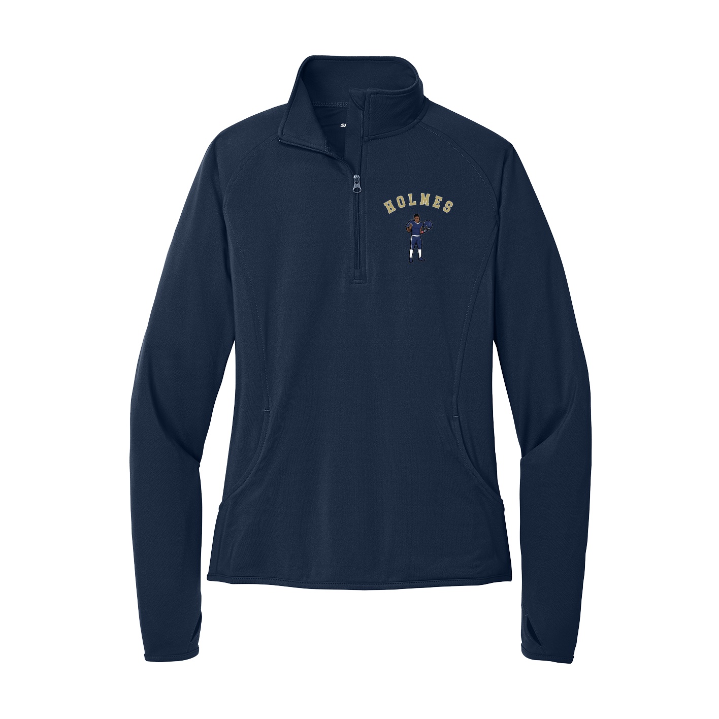 Women's Q-Zip Pullover — Shirsey Arch in Navy