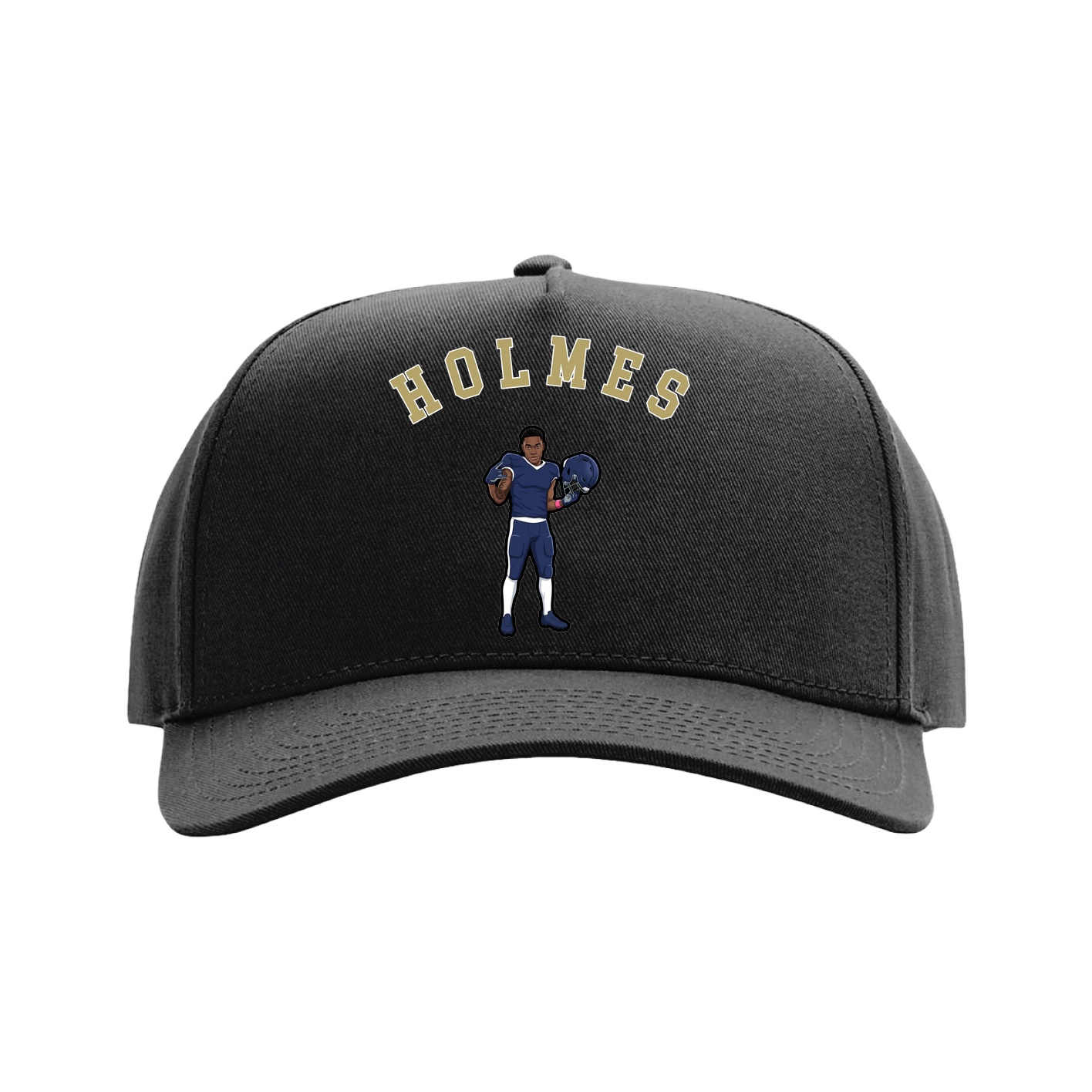 Full Fabric Five-Panel Champ Cap — Shirsey Arch in Black